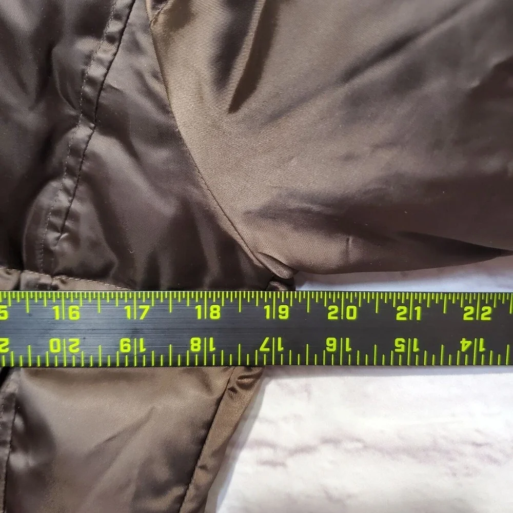 Laundry By‎ Shelli Segal Down Feather Puffer Jacket Womens Medium Brown Belted